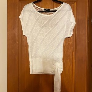 Short. Sleeve lace back top!